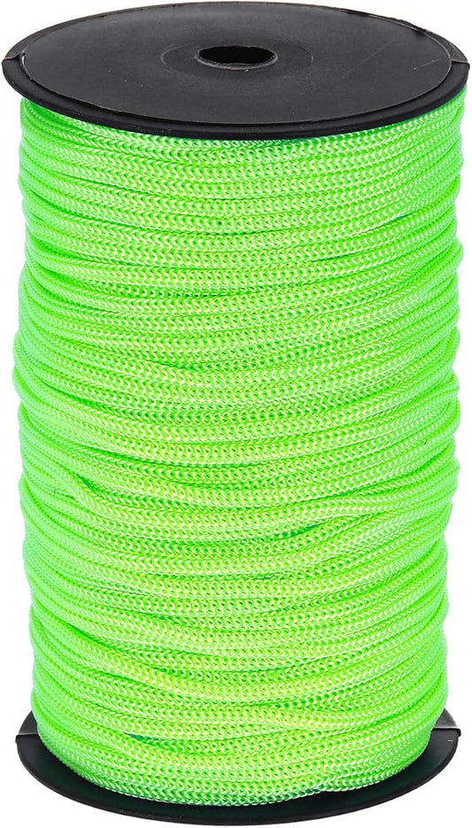 MECCANIXITY 3/16 Inch Polypropylene Rope Braided Ropes, 328ft Nylon Rope Hollow Utility Cord for Clothesline, Camping, Hiking, Outdoor, Fruit Green