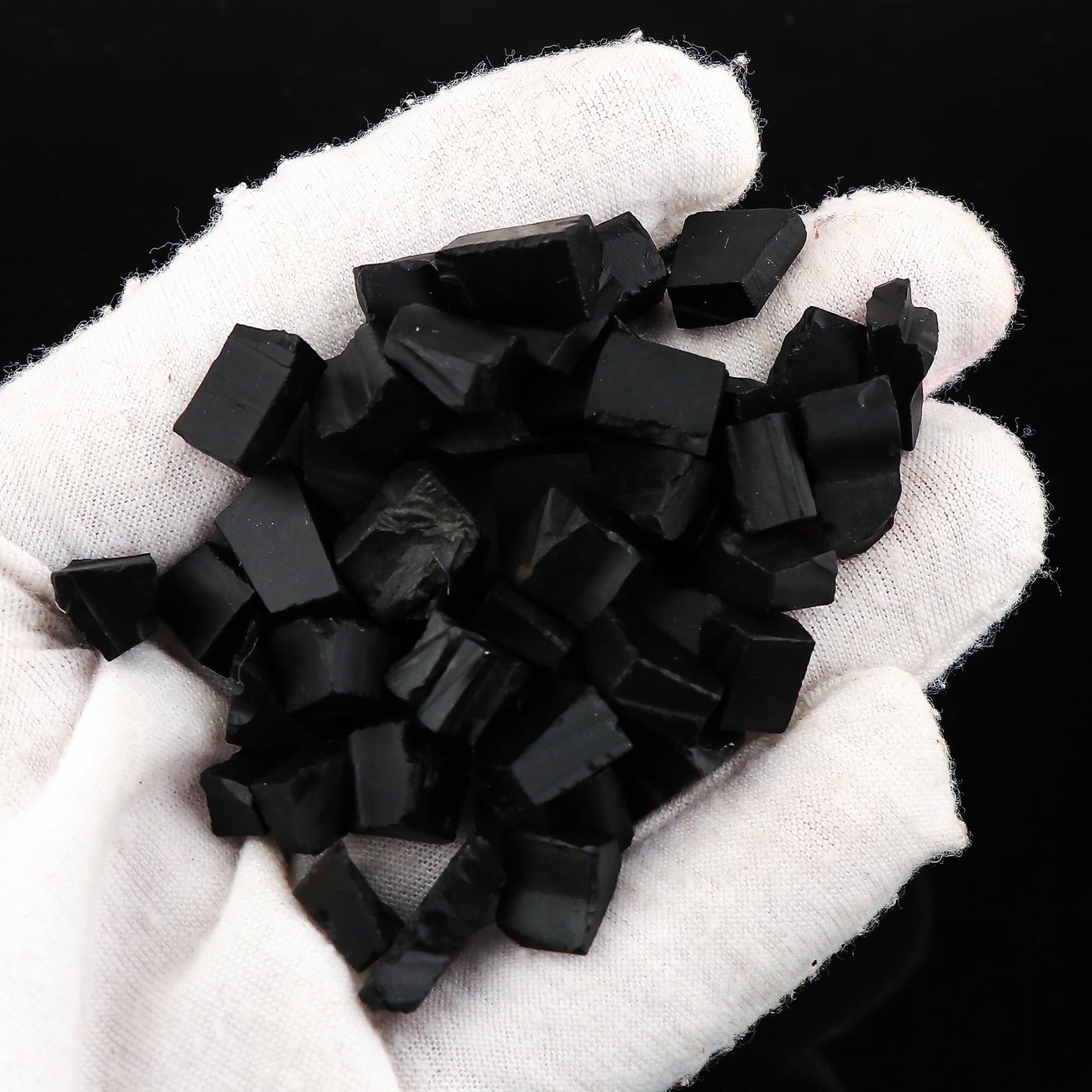 ColouredRocks (100 carats.) BLACK ONYX (15 pcs.) (8-12 mm.) Raw Crystals, Raw Stones, Rough Gemstones, Jewelry Making Supply, Cabbing, Polishing, Cutting, DIY, Crafts