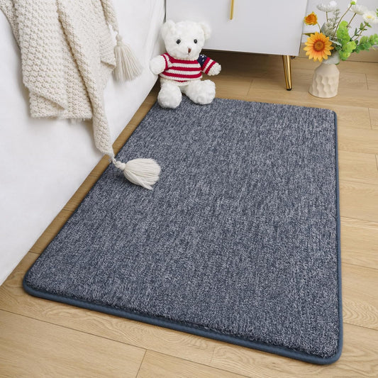 Amearea Modern Soft Area Rug - Chic Washable 2x3 Small Throw Rug for Bedroom & Hallway | Non-Slip Fluffy Carpet in Blue and White