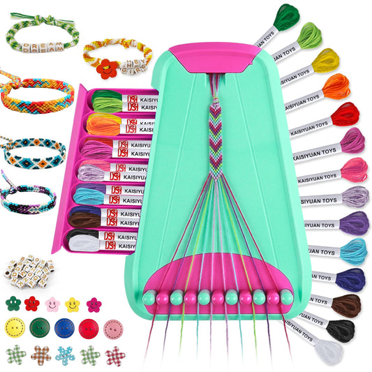 Friendship Bracelet Making Kit for Girls Ages 8-12, Kids Jewelry Making Kit with 28 Pre-Cut Threads and Letter Beads, Arts and Crafts for Kids, Birthday Easter Gifts for 6 7 8 9 10 11 12 Year Old