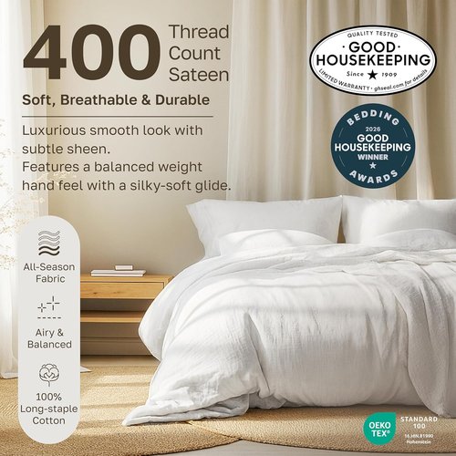 California Design Den Queen Size Bed Sheets Set - 100% Cotton, 400 TC, Smooth Sateen Finish, Indigo Dusty Blue