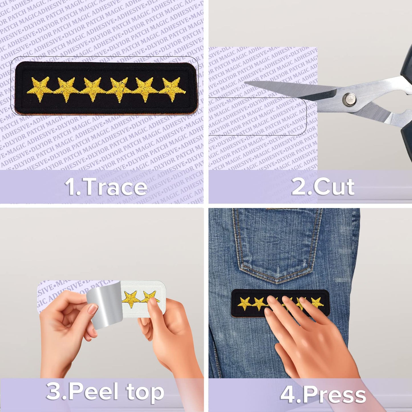 Patch Magic Adhesive, Washable Double-Sided Glue for Iron On Patches and Cut to Fit Freestyle Girl Scout Patches Kit.(2 Pack)