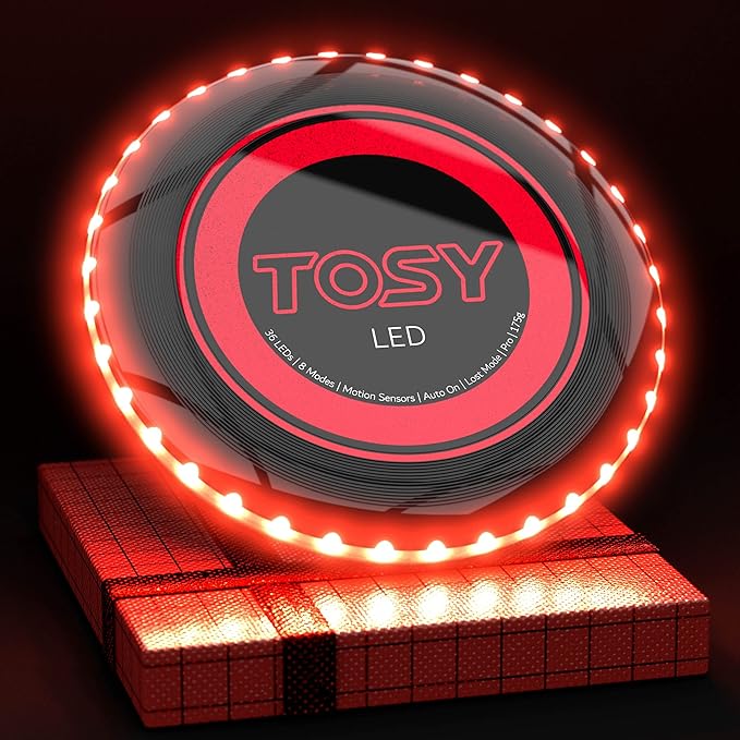 TOSY Bundle of 2 - Flying Disc 36 LEDs - Green + Red