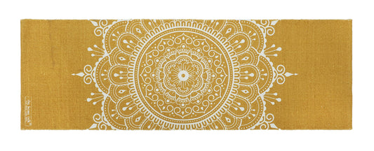The Home Talk Yoga Mat, 100% Organic Foldable Thick Mat for Travel, Yoga Mat for Exercise with Carry Strap, Skid Free Yoga Block for Pilates, Training Mats Cotton Weave, 24"x72" - Yellow