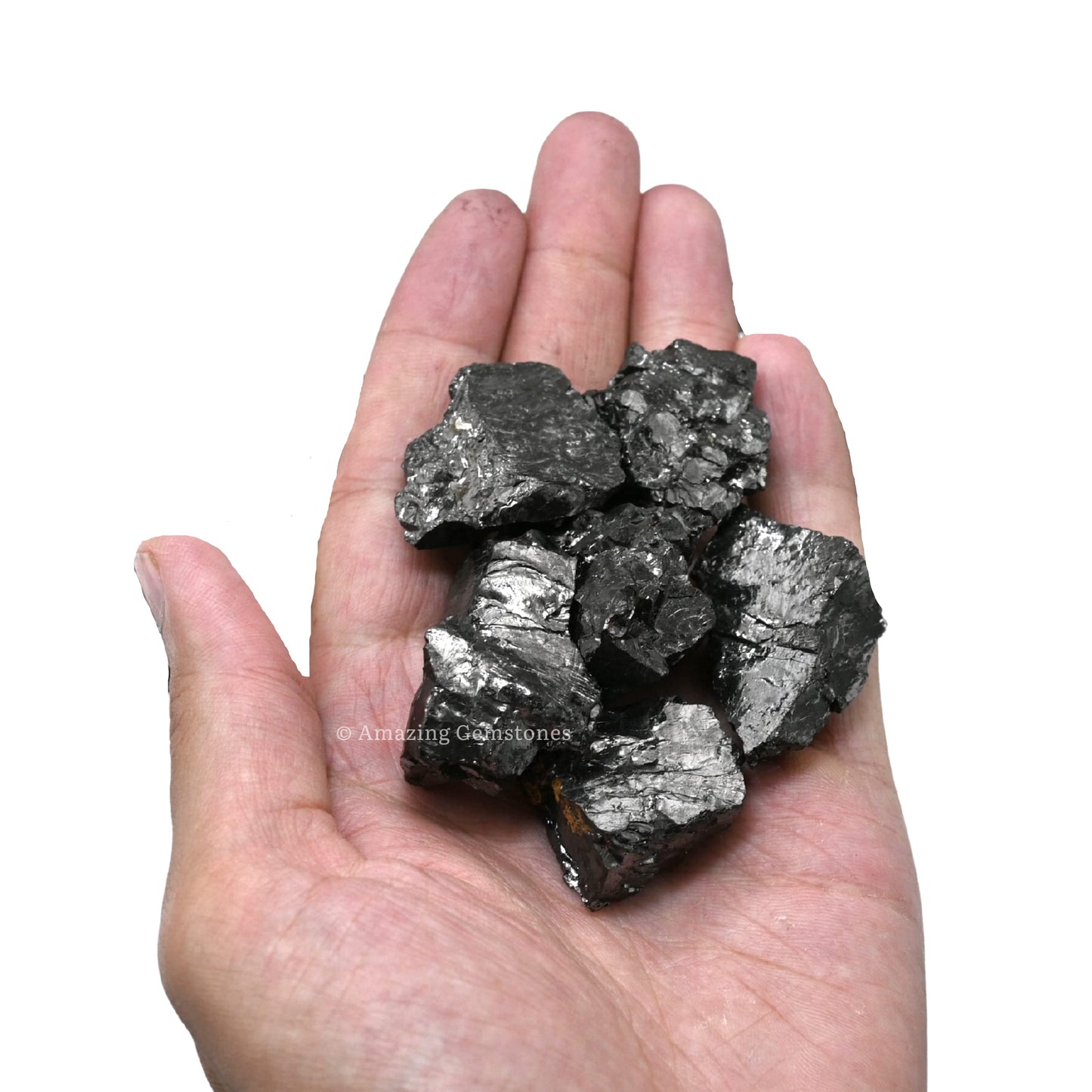 Amazing Gemstone Elite Shungite Raw Crystals and Healing Stones, 2 Pieces Natural Rocks for Tumbling and DIY Raw Stones and Crystals