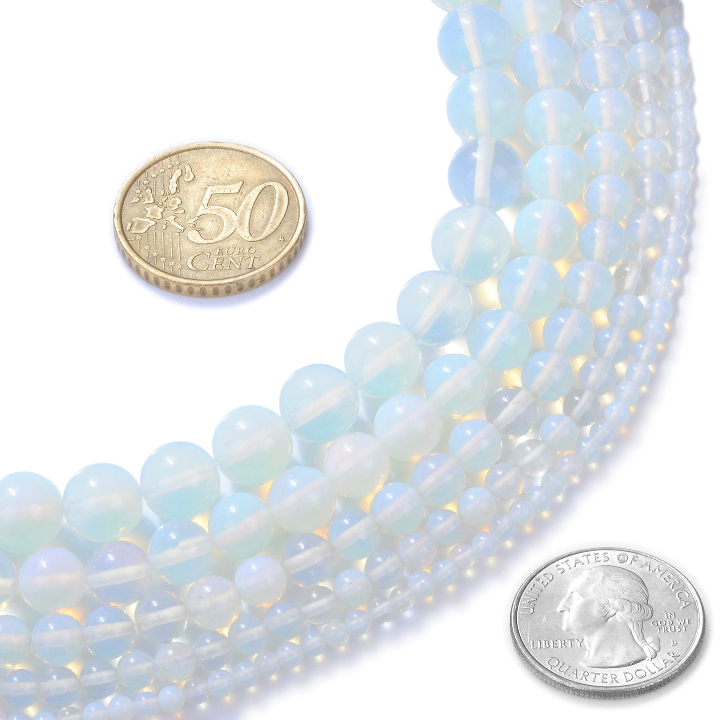 Natural Stone Beads 8mm Opal Gemstone Round Loose Beads Crystal Energy Stone Healing Power for Jewelry Making DIY,1 Strand 15"
