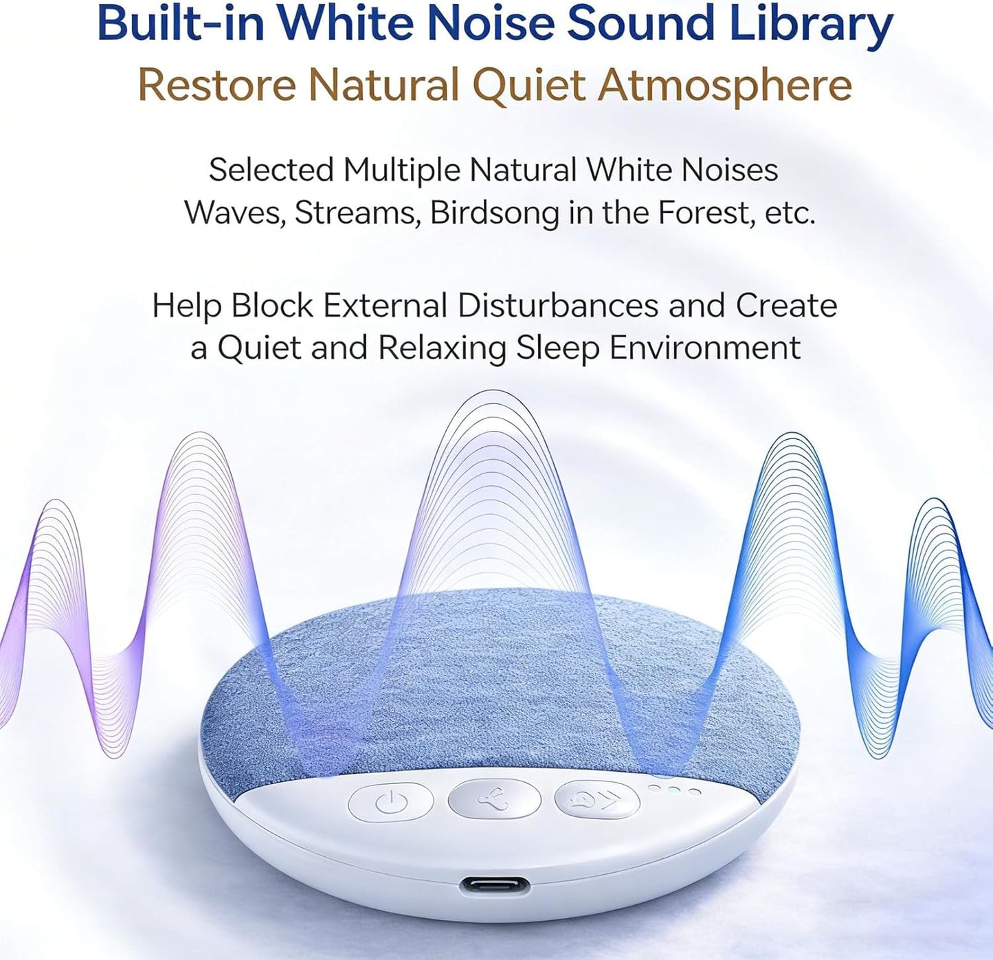 2026 1Pcs-Round) Upgrade Pillow Speaker for Sleeping, Sleep Speaker Under Pillow Bluetooth with White Noise, Dual-Mode