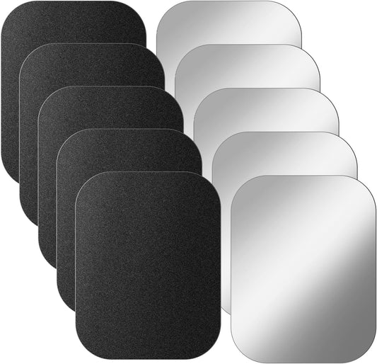 Bruislard 10 2x1.5in Pcs Adhesive Metal Plates for Magnetic Mount, Rectangular Steel Sheets Cell Phone Case Back Magnet