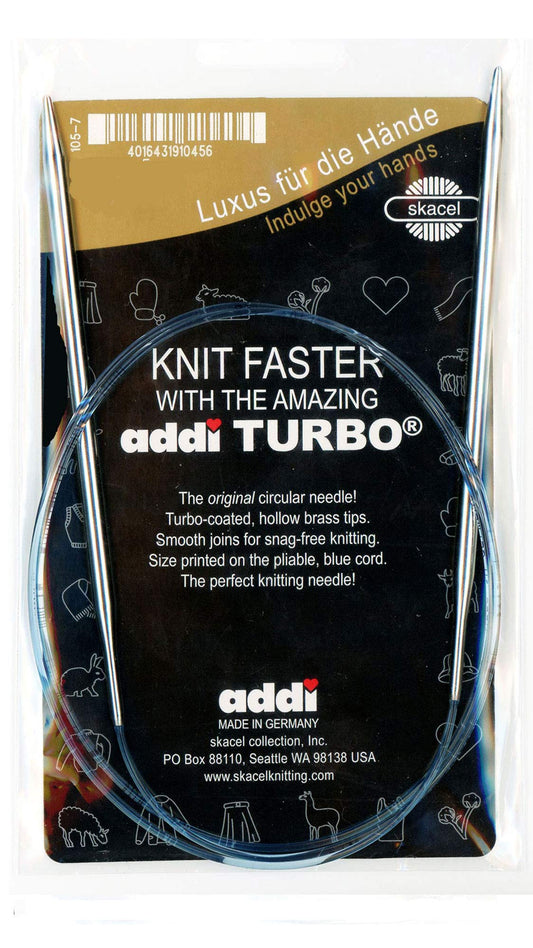 addi Knitting Needle Turbo Circular Skacel Blue Cord 40 inch (100cm) Size US 07 (4.5mm)