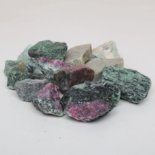 REAL-GEMS Natural Raw Healing Crystals Rough Stones for Tumbling, Cabbing, Polishing, Wire Wrapping, Wicca & Reiki Crystal Healing, Mix Gemstones,7 Chakra (Ruby Zozaite)