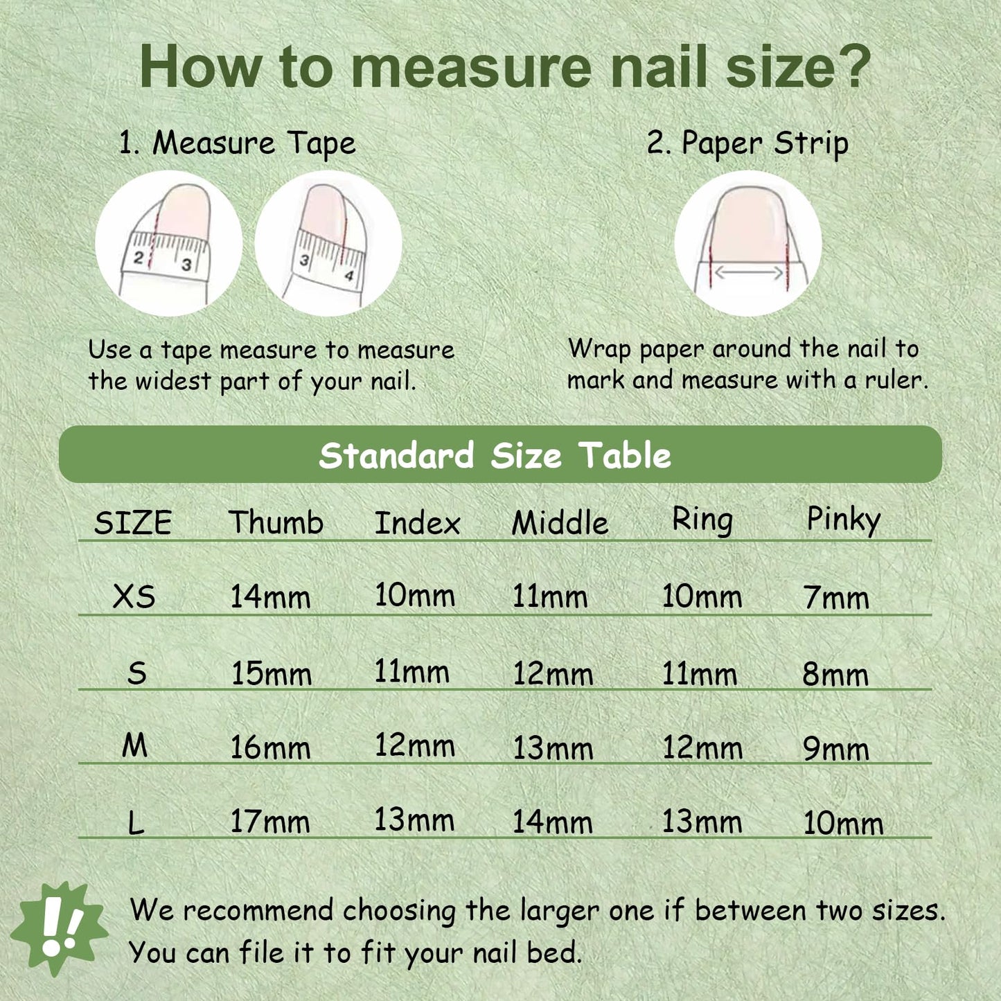 Tesytto Extra Short Press On Nails - Nude Base with Green French Tips & Gold Glitter, Hand-Painted Plaid & Rainbow,Easy to Apply & Remove (Size L)