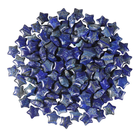 SUNYIK Pack of 20 Mini Star Crystal Pocket Stone, Healing Crystal Worry Stone for Reiki Meditation Anxiety Stress Jewelry Making, Lapis Lazuli Stone