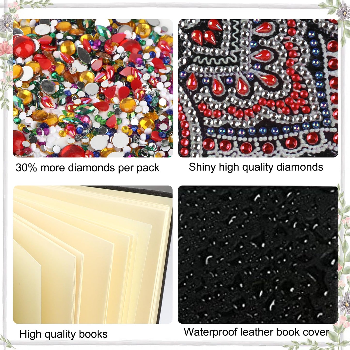 JISHSHAY 2 PCS Diamond Painting Notebook Journal Diamond Art Note Book Gem Art Sketchbook Gem Painting Diary Mosaic Kits for Adults Leather Notebook with Special Shape 14.5×21cm/5.7×8.26in Owl Horse