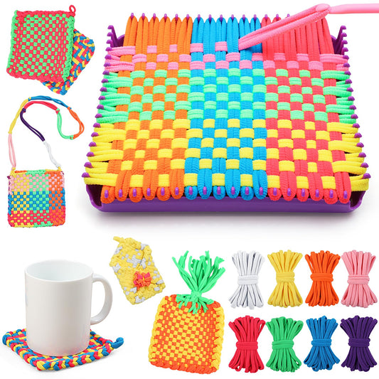 MagicKidz Weaving Loom Kit Toy - Birthday Gifts for Kids 6 7 8 9 10 11 12 Years Old - Arts and Crafts Kit for Girls Ages 6-8 10-12, DIY Potholder Knitting Kit with Loops