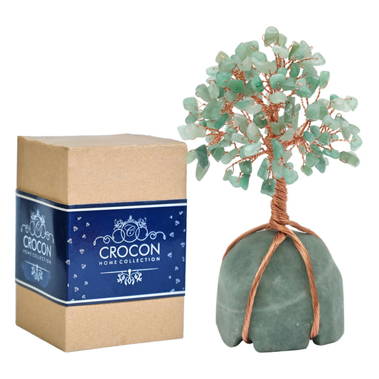 Crocon® Green Aventurine Crystal Tree, Birthday Gifts for Women, Men & Friends, Green Aventurine Stone Base Tree of Life Decor for House, Sister Gift, Birthday Gifts for Mom & Dad, House Warming Gift