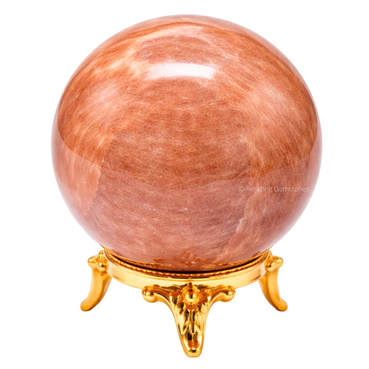 Amazing Gemstone Peach Moonstone Crystal Ball with Stand - 2 Inches Crystal Sphere Meditation Balls for Witchcraft and Decorative Balls