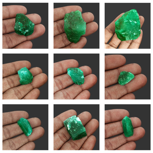 GEMHUB Natural Green Emerald Gemstones for Jewelry Making 974.00 Ct. Certified Crystals and Healing Stones l Rock Rough Emerald Stone