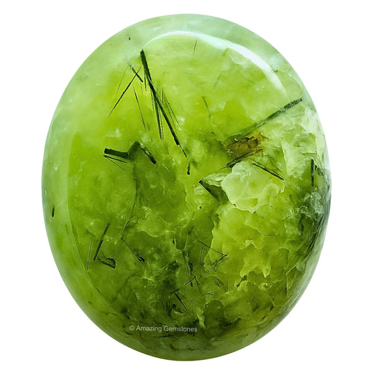 Amazing Gemstone Prehnite Epidote Crystals and Healing Stones - Large Palm Stone Crystals Piedra - Crystal for Good Luck, Positive Energy, Meditation - Unique Stocking Stuffers, Gifts for Women, Men
