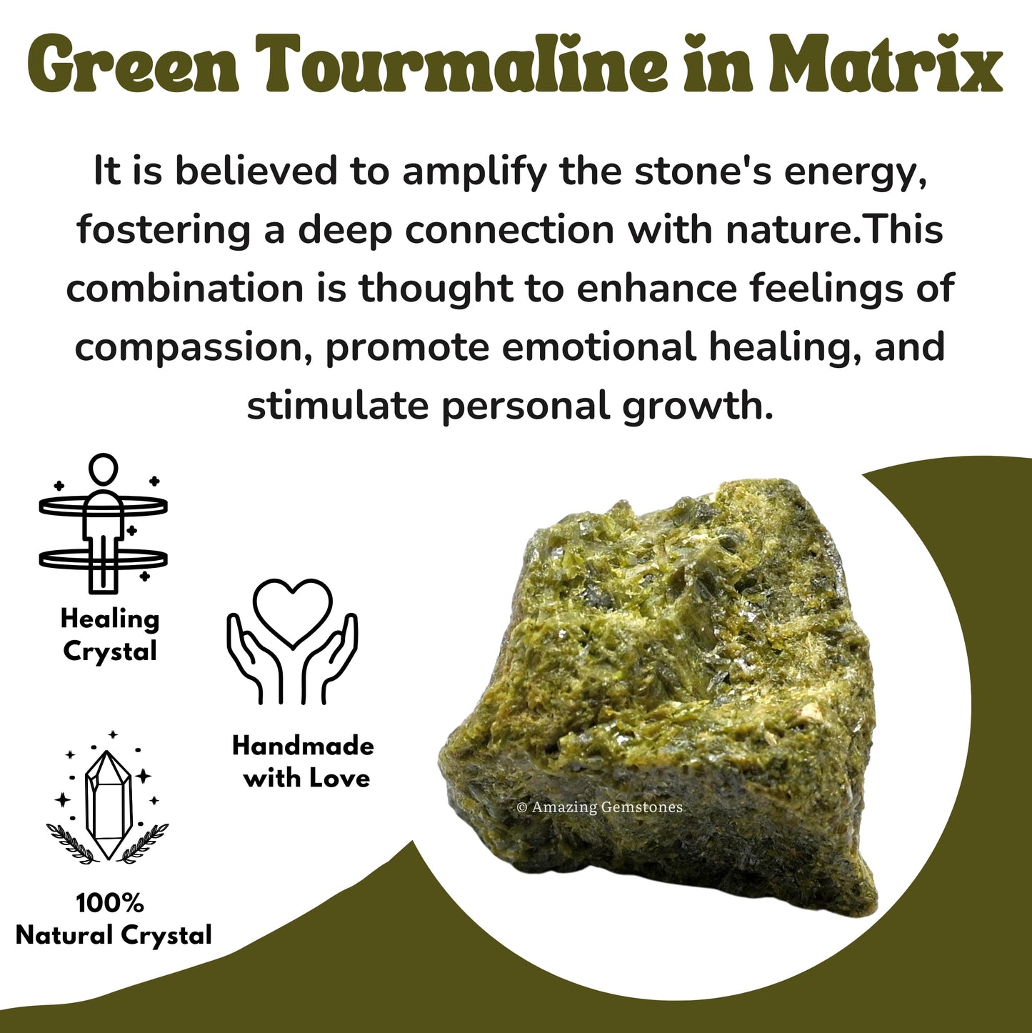 Amazing Gemstone 2 Pieces Green Tourmaline in Matrix Raw Crystals and Healing Stones, Natural Rocks for Tumbling and DIY Raw Stones and Crystals