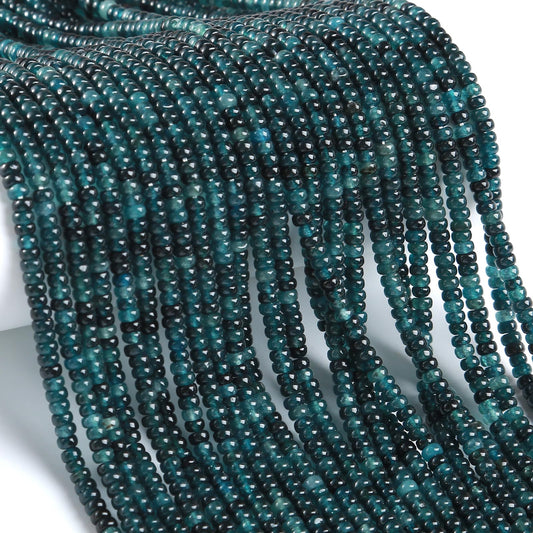 150PCS 2x4mm Natural Dark Blue Jade Rondelle Beads Abacus Disk Stone Beads Round Loose Spacer Gemstone for DIY Bracelet Necklace Jewelry Making