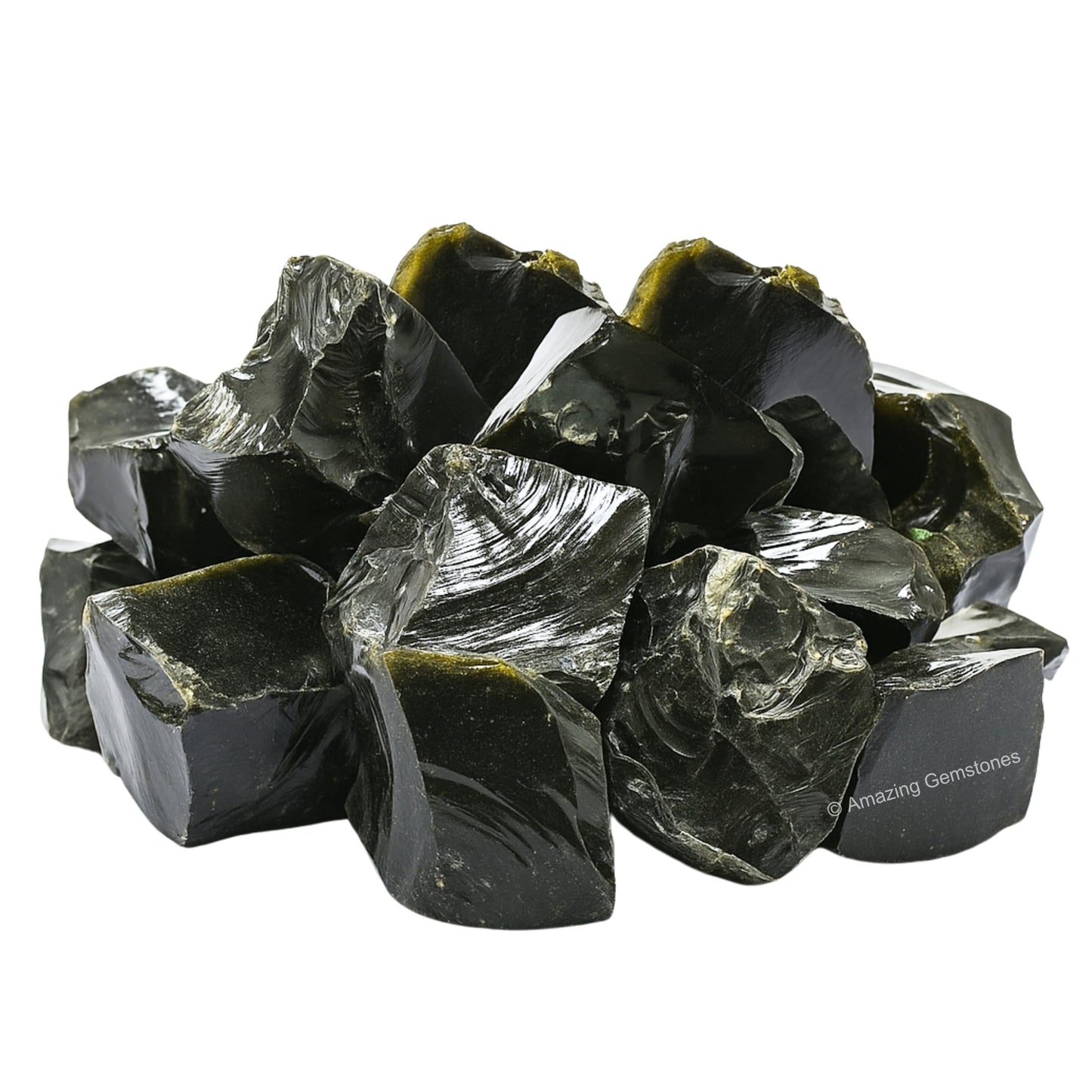 Amazing Gemstone Golden Sheen Obsidian Raw Crystals and Healing Stones, Natural Rocks for Tumbling - DIY Raw Stones and Crystals, 2 Pieces