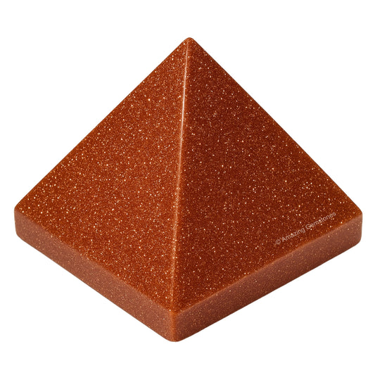 Amazing Gemstone Red Goldstone Pyramid Crystal Healing Stones - 2" Great Pyramid Figurine of Natural Stone Pyramid for Meditation, Reiki, Chakra Balancing and Crystal Pyramids Grid