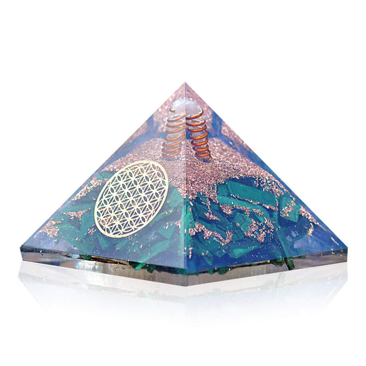 Orgonite Crystal Malachite Pyramid – Positive Energy Crystals Promote Chakra Healing to Enhance Spiritual Growth and Visionary Powers