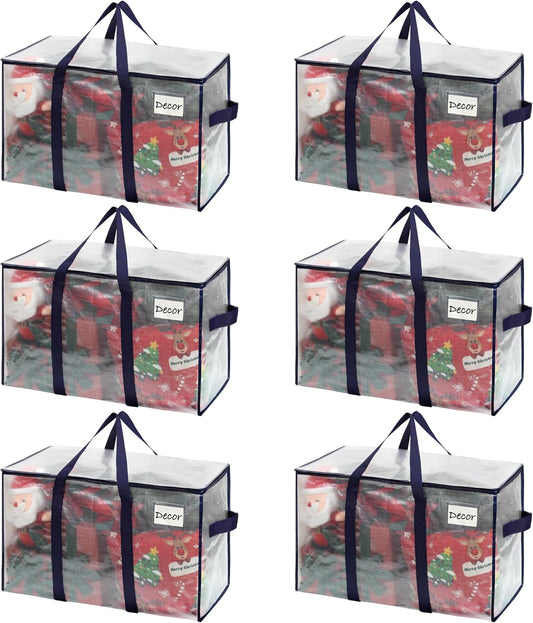 VENO Heavy Duty Moving Bags - Extra Large Storage Solution with Reinforced Handles & Strong Zippers | 6 Pack, Foldable & Reusable