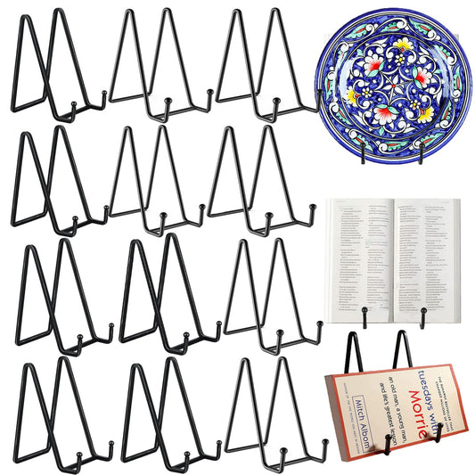 12 Pack 6"Plate Stands for Display,Metal Plate Holders Display Stands Can Be Used for Picture Stands,Book Stands for Display,Plate Display Stands,Easel,Photo Frame Stands,Plaque Stands,Desktop Stand.