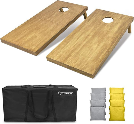 GoSports 4 ft x 2 ft Regulation Size Wooden Cornhole Boards Set - Includes Carrying Case - Full Regulation Size Bean Bag Toss Boards