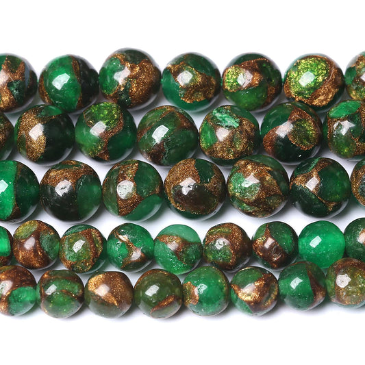 12MM 31PCS Green Cloisonne Craft Loose Round Beads for Jewelry Making DIY Bracelet