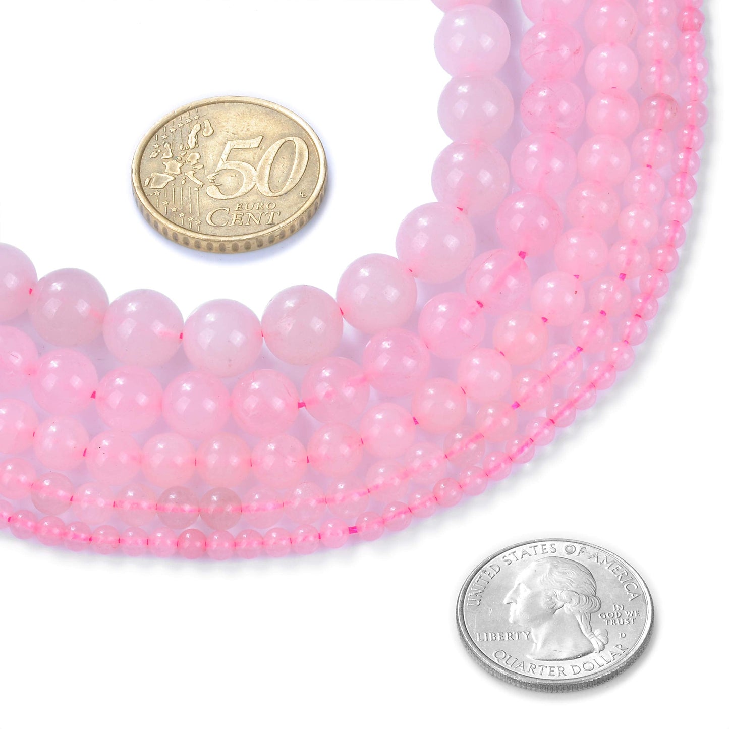 Natural Stone Beads 4mm Rose Quartz Gemstone Round Loose Beads Crystal Energy Stone Healing Power for Jewelry Making DIY,1 Strand 15"