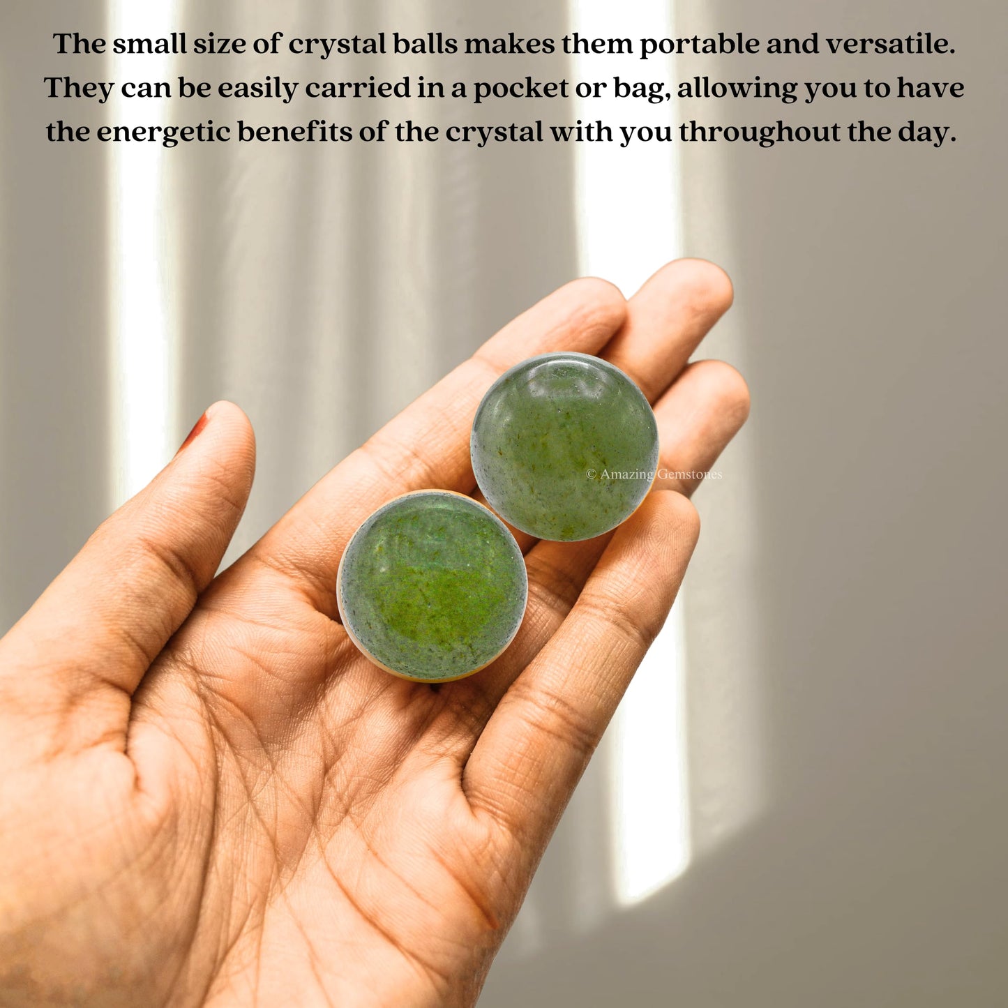 Amazing Gemstone Green Aventurine Crystal Ball - 1 Inches Crystal Sphere Meditation Balls for Witchcraft and Decorative Balls - Crystals and Healing Stones Beginners Gift (Pack of 1)