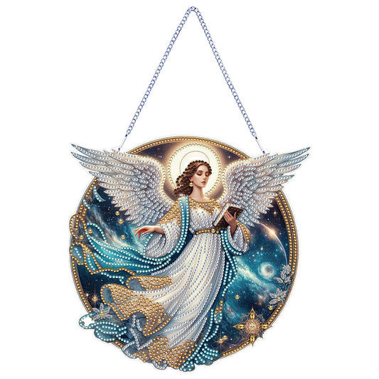 ARTopet DIY Diamond Pendant Ornament - Special Shaped Crystal Art Painting - Hanging Single Sided Ornament for Home Garden Wall Door Decor - Angel