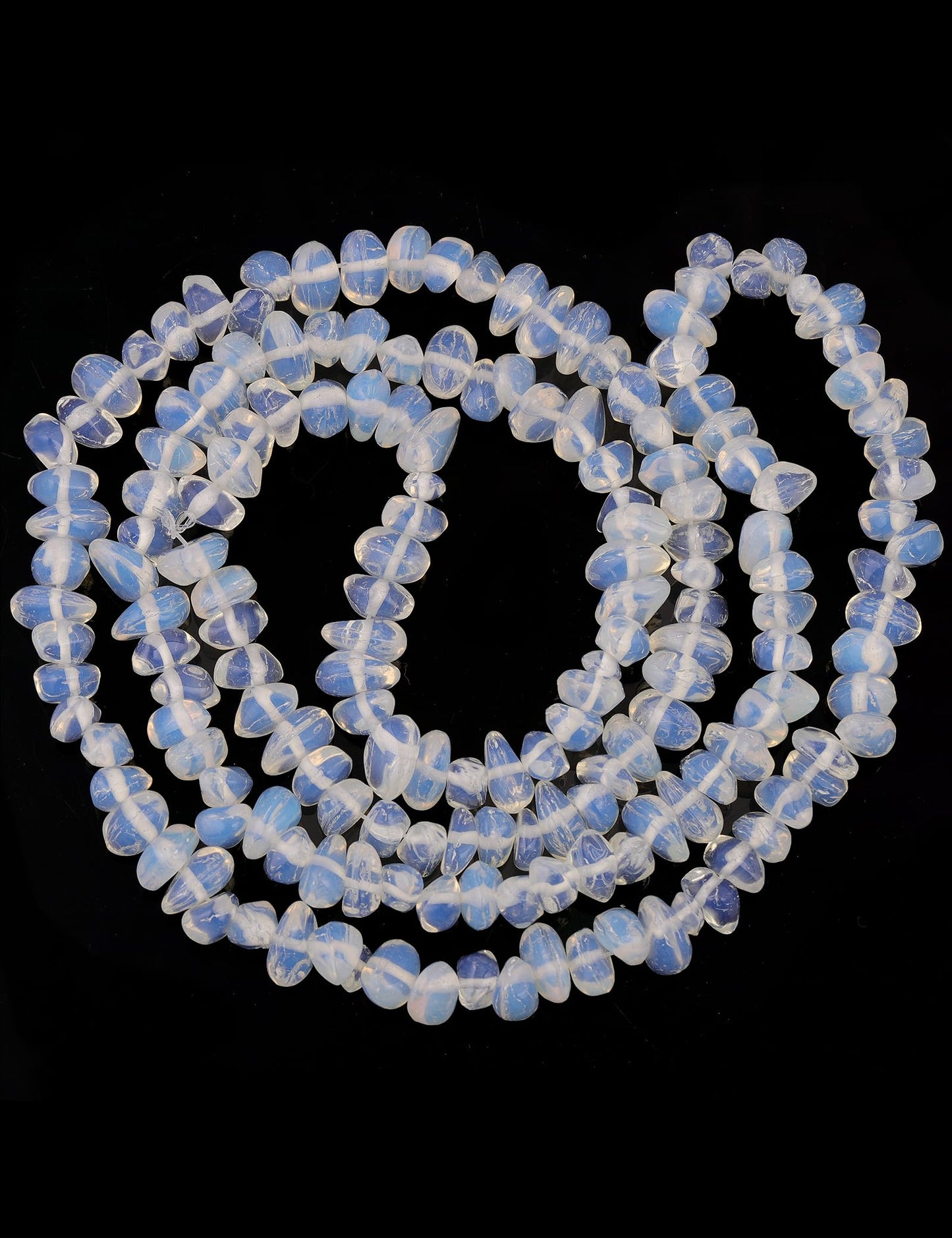 200pcs White Opalite Chip Beads 5-8mm Irregular Pre-Drilled 30-inch Strand Crystal Beads for DIY Jewelry Bracelet Chakra Crafts