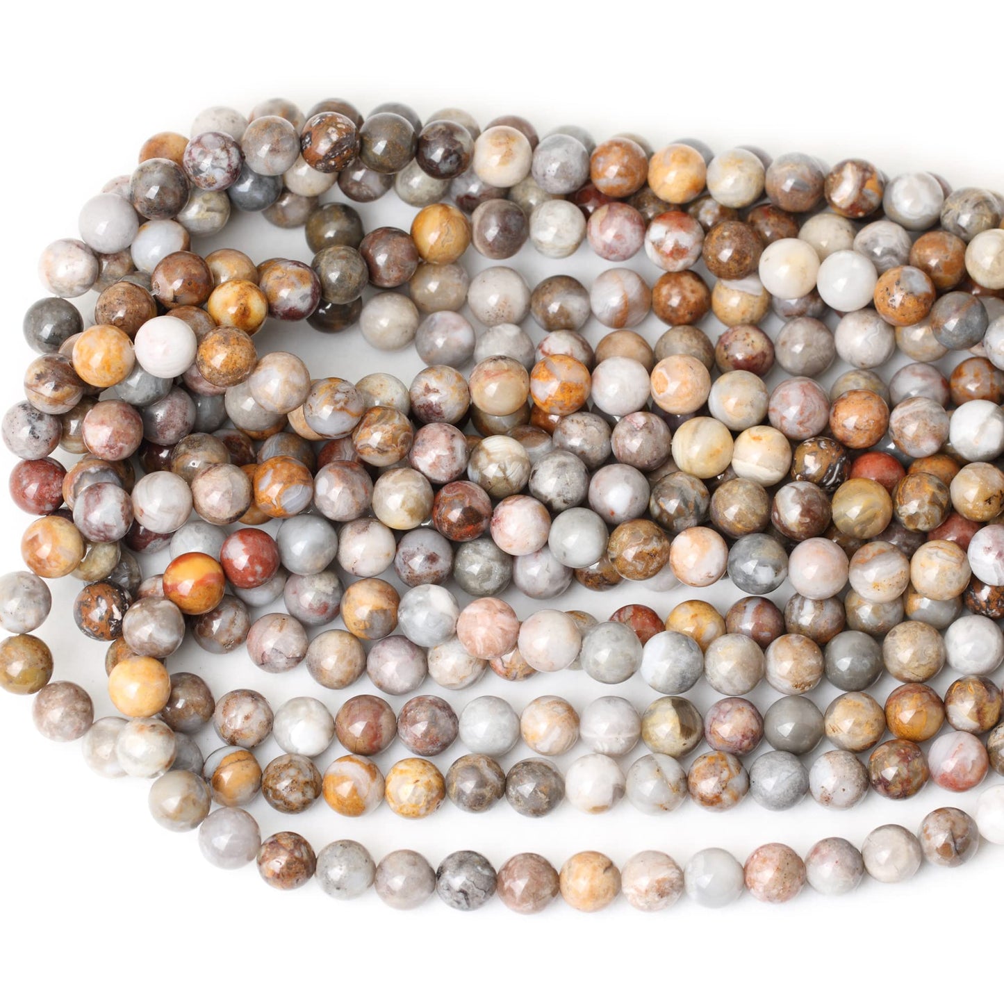 CHEAVIAN 45PCS 8mm Natural Gobi Agate Stone Gemstone Round Loose Beads for Jewelry Making Suppliese 1 Strand 15"