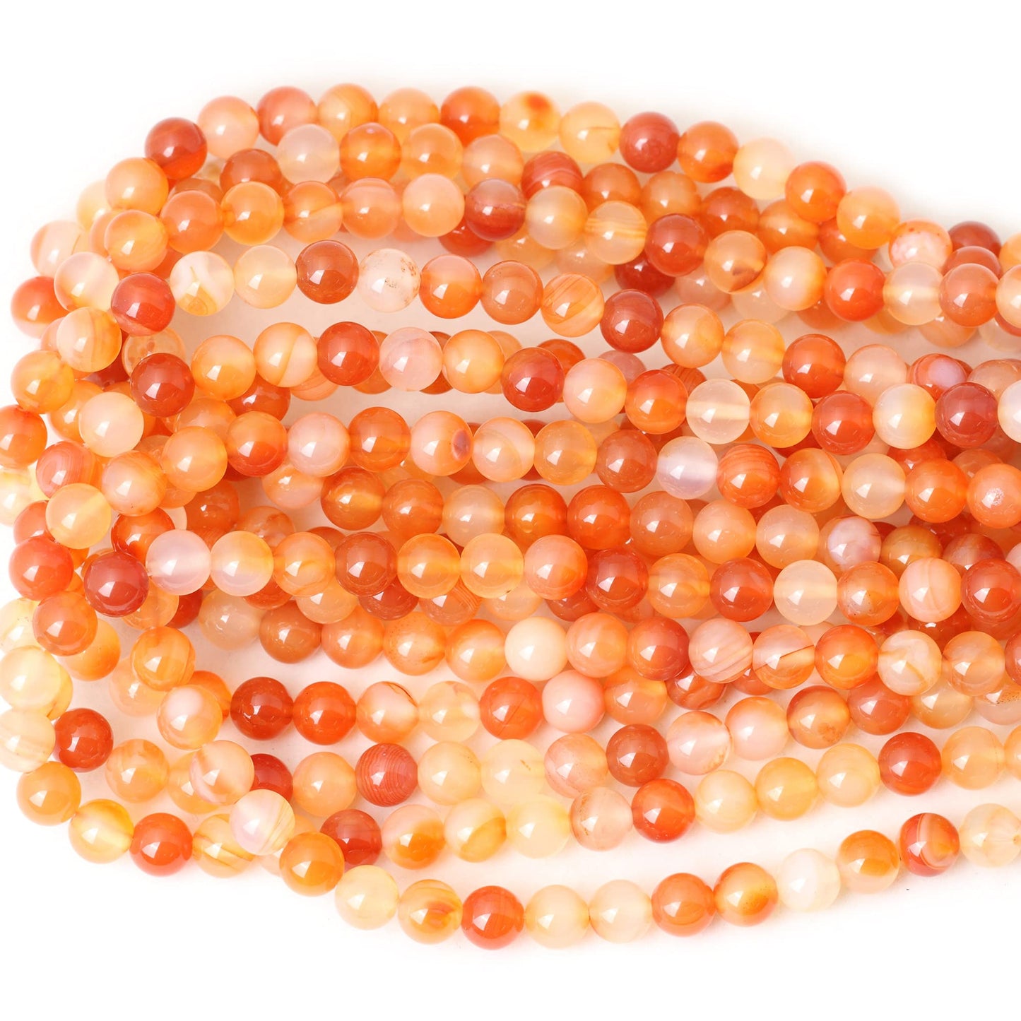 CHEAVIAN 45PCS 8mm Natural Mix Color Red Agate Round Loose Beads DIY Bracelet Necklace Materials 1 Strand 15"