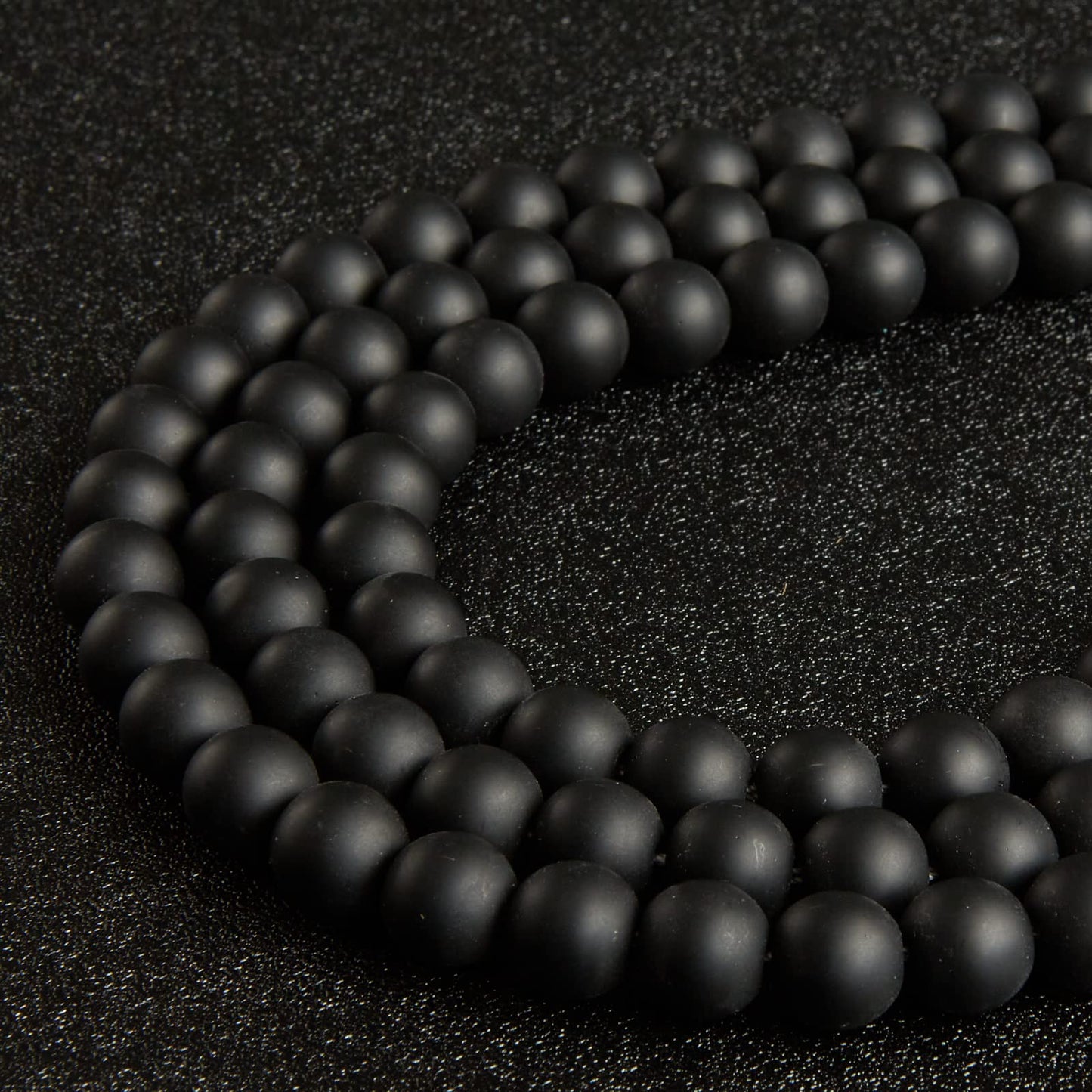 100pcs 10mm Matte Black Beads Natural Gemstone Beads Round Loose Beads for Jewelry Making