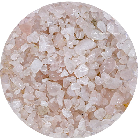 Amazing Gemstone Rose Quartz Crystal Chips Aquarium Gravel Rocks - Rose Quartz Chips Bulk Fish Tank Gravel, Small Tumbled Stone Chips and Tiny Crystals for Decoration (AAA Grade) (1000+ Carat Chips)
