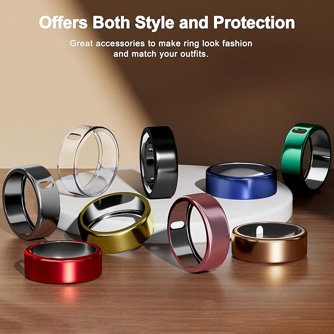 5 Pack Cover Compatible with Oura Ring Gen 4/Oura Ring Gen 3 Horizon/Heritage, Surport Charging with Cover on, Anti-Scratch TPU Protector for Oura Rings Accessories Women Men (Size 7)