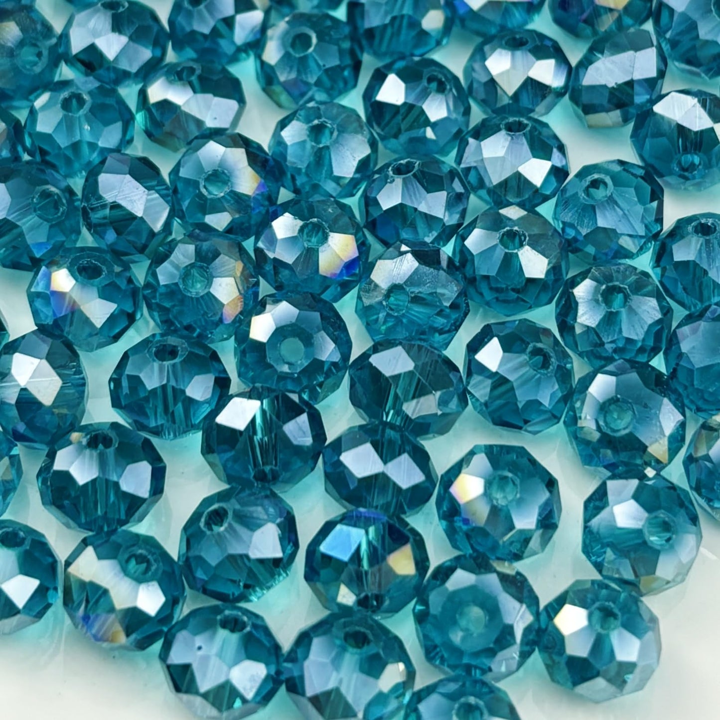 YHYPOCI 400pcs 4mm Crystal Glass Beads for Crafts Faceted Rondelle Glass Beads for Jewelry Making Crystal Spacer Beads for Necklaces Bracelets Earrings DIY Craft(Peacock Blue AB)