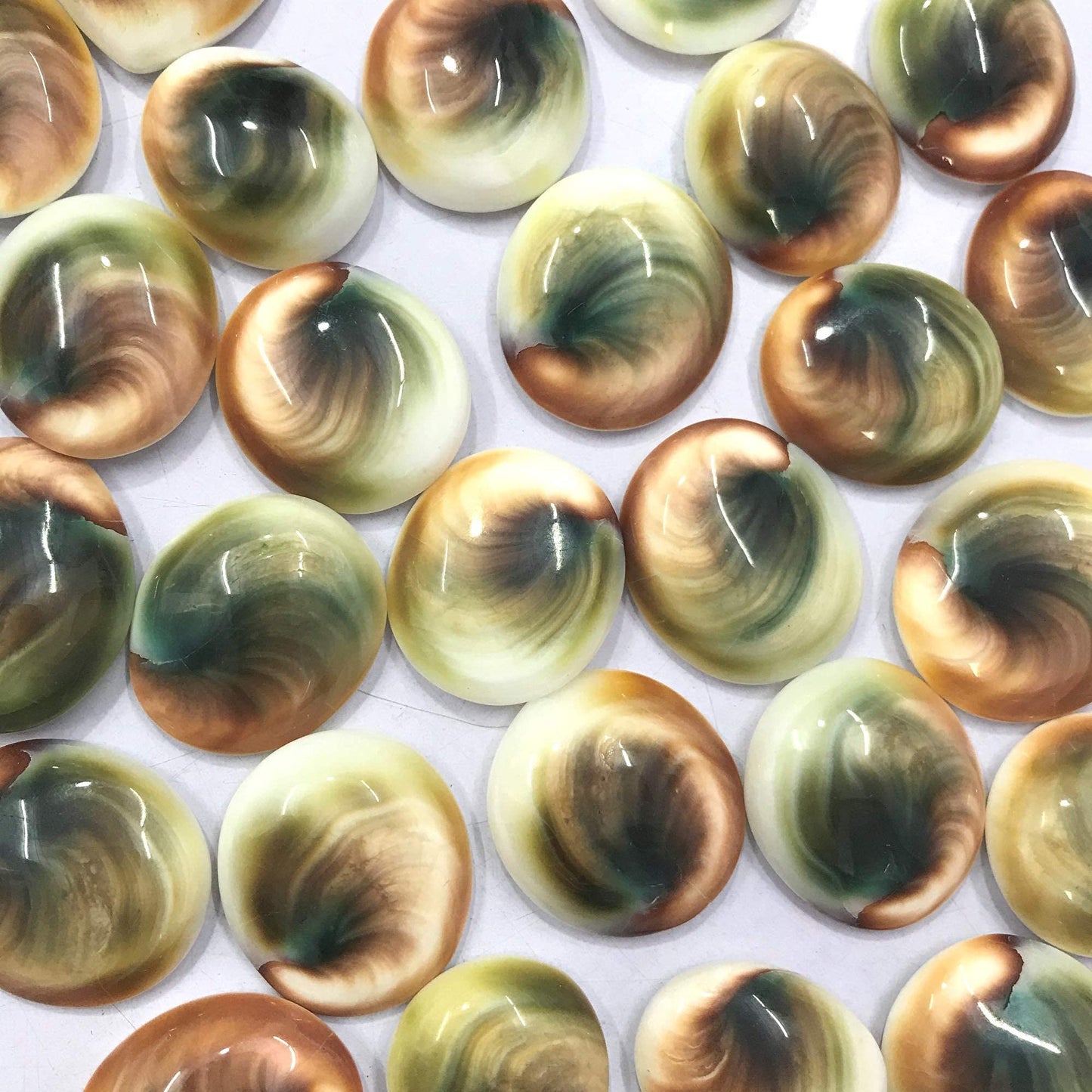 GEMKORA™ 3 to 5pcs Natural Shiva Eye Shell Gemstones Wholesale Cabochons Lot, Jewelry Making Loose Gemstone, Polished Gems, DIY, Wire Wrapping, Reiki, Healing Crystals, Bulk Gemstone Deal