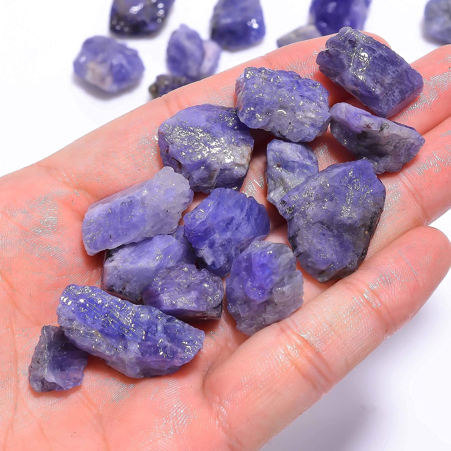 GEMKORA (5 to 6pcs) (100 carats) Natural Raw Tanzanite Stone, Rough Gemstone and Crystals, Wholesale Lot, Raw Crystals, Rock Stones, Jewelry Making Supplies, DIY & Crafts, 10 to 20 mm