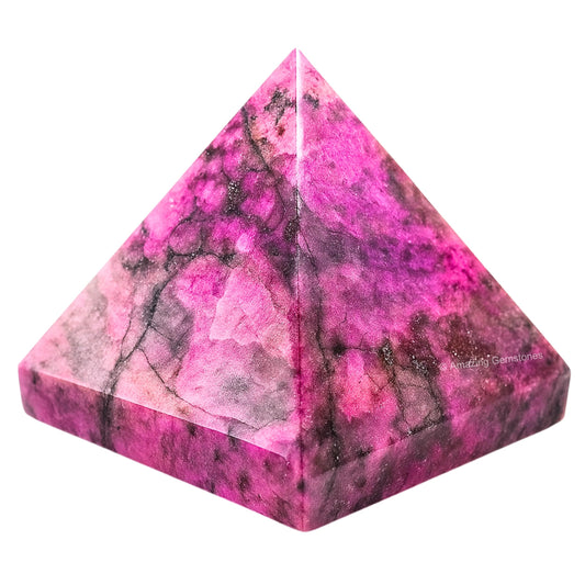 Amazing Gemstone Cobalt Calcite Pyramid Crystal Healing Stones - 1.5" Great Pyramid Figurine of Natural Stone Pyramid for Meditation, Reiki, Chakra Balancing and Crystal Pyramids Grid