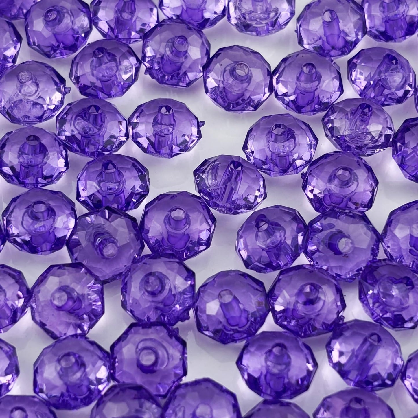 YHYPOCI 200pcs 10mm Acrylic Crystal Beads, Faceted Rondelle Acrylic Spacer Beads for Wind Chimes Bracelet Necklace Earring Keychain Jewelry Making DIY Crafts(Bluish Violet)