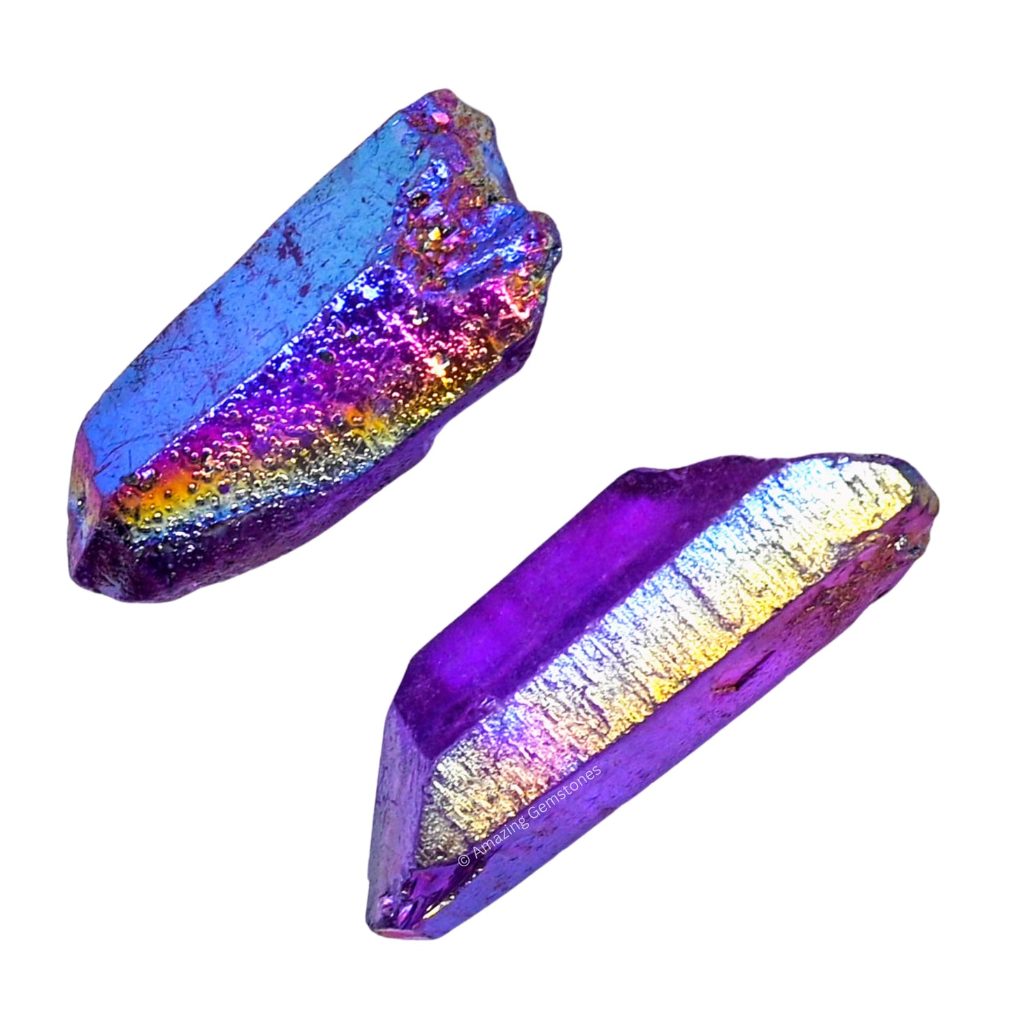 Amazing Gemstone 2 Pieces Amethyst Aura Quartz Raw Pencil Points Crystals and Healing Stones, Natural Rocks for Meditation and DIY Raw Point Stones and Crystals