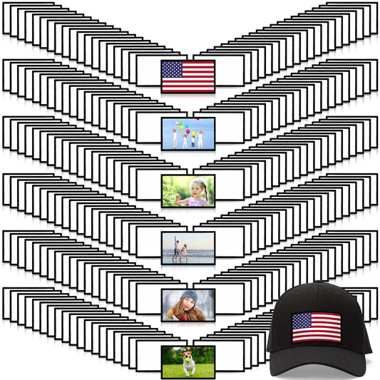 Giegxin 240 Pcs Sublimation Patches Fabric Iron on Blank Patches Decorative Blank Repair for Embroidery Hat Backpack Clothes Uniforms DIY Crafts