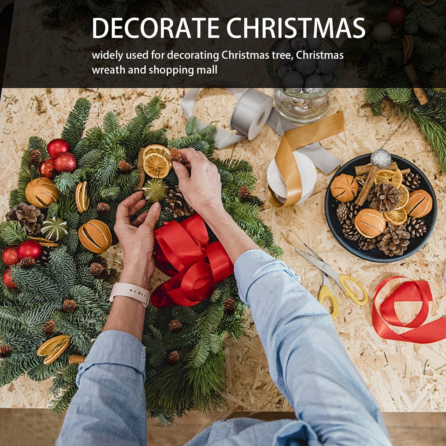 Deloky 400 PCS Christmas Natural Mini Pine Cones- Thanksgiving Pine Cones Ornaments- Fall Small Pinecones Vase Fillers for DIY Crafts, Home Decorations, Fall and Christmas, Wedding Decor