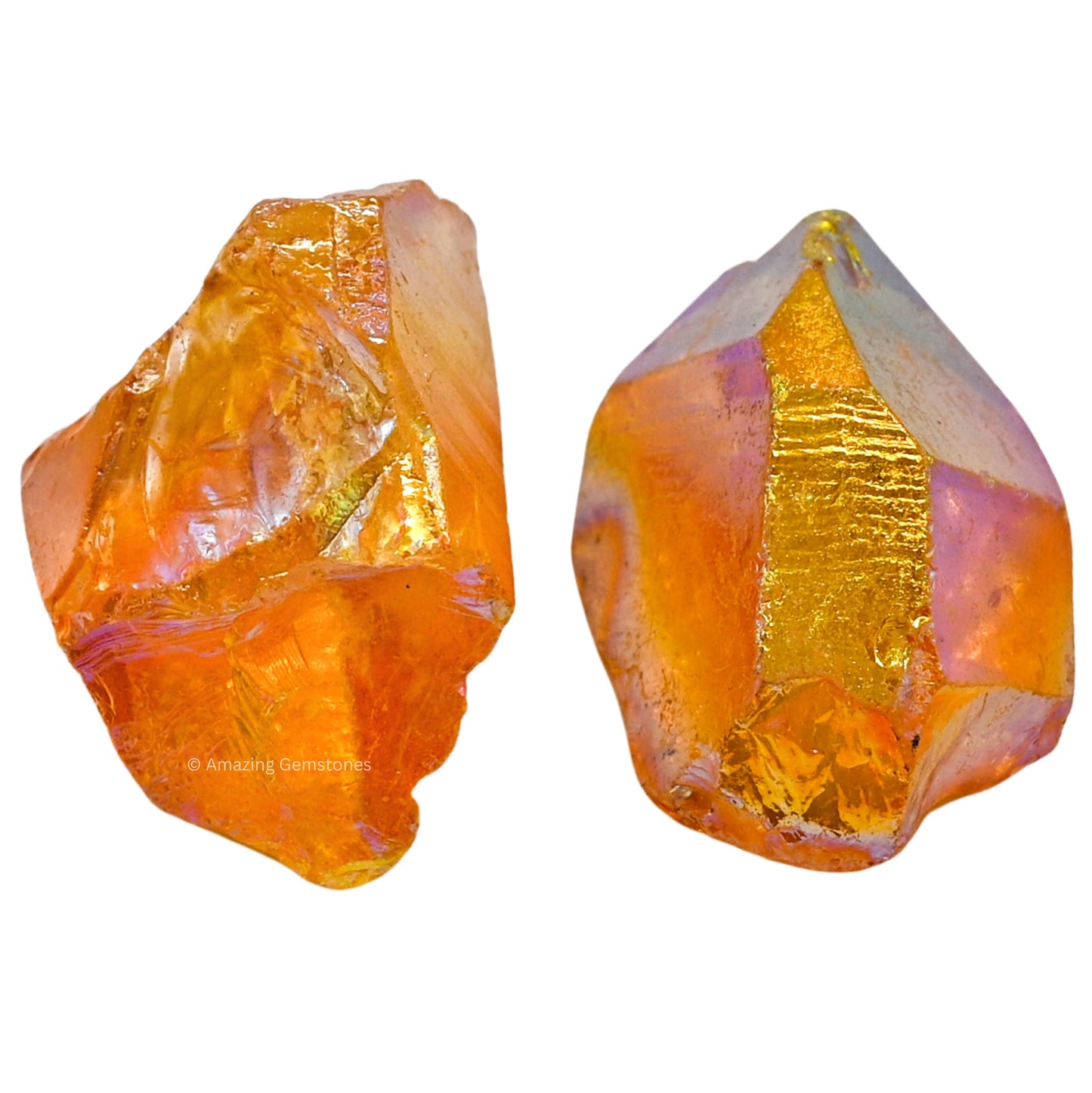 Amazing Gemstone Tangerine Aura Quartz Raw Crystals and Healing Stones, Natural Rocks for Meditation and DIY Raw Stones and Crystals (1 lb)