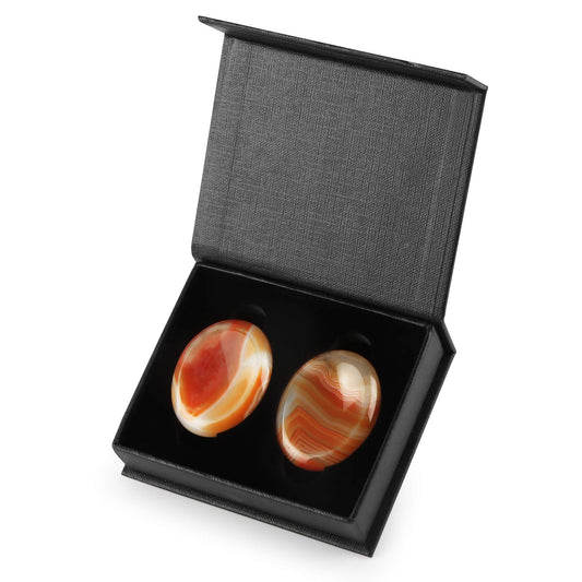 Artistone Red Carnelian Agate Crystal Thumb Worry Stone for Anxiety Natural Polished Healing Pocket Palm Energy Chakra Thumb Stone Sets for Yoga,Meditation,Stress Relieving(2pcs)